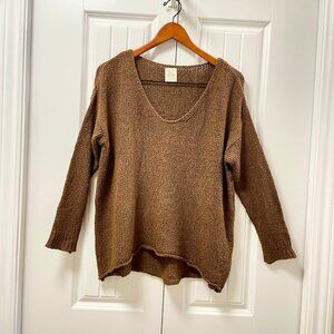 Oak + Fort (Loft 82) Oversized Wool Knit Sweater Brown - M